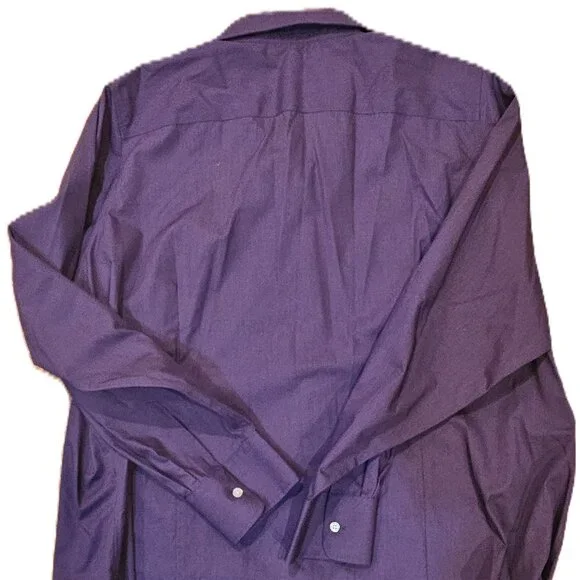 26W Lands End Wrinkle Free Broadcloth Oxford, Long Sleeve Blouse Eggplant - Picture 2 of 2